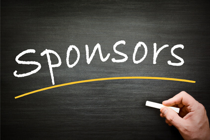 Sponsorship tax deductible, picture of sponsors on blackboard