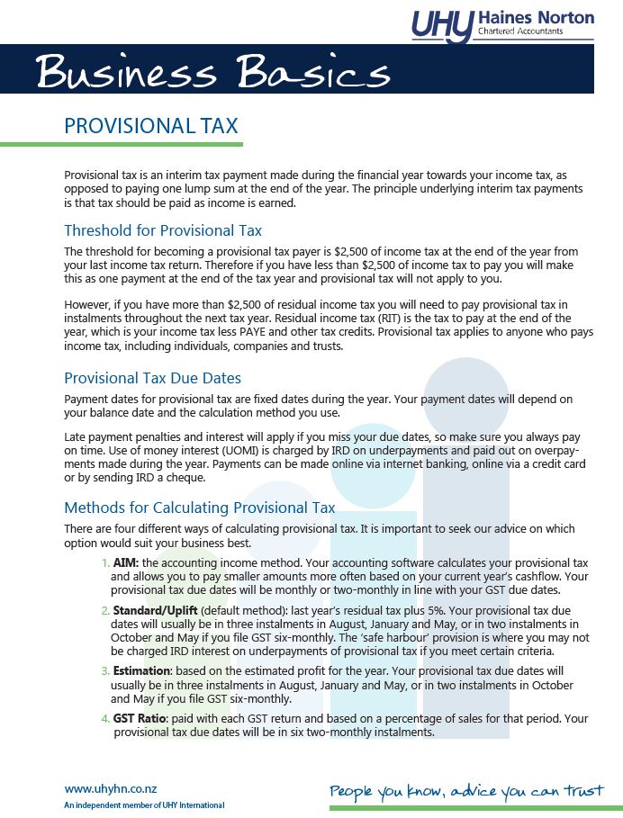 Provisional tax