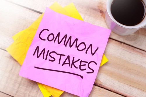 GST mistakes, post it notes saying Common Mistakes