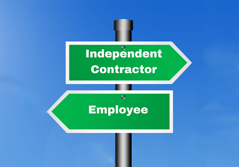 Employee Versus Contractor signs