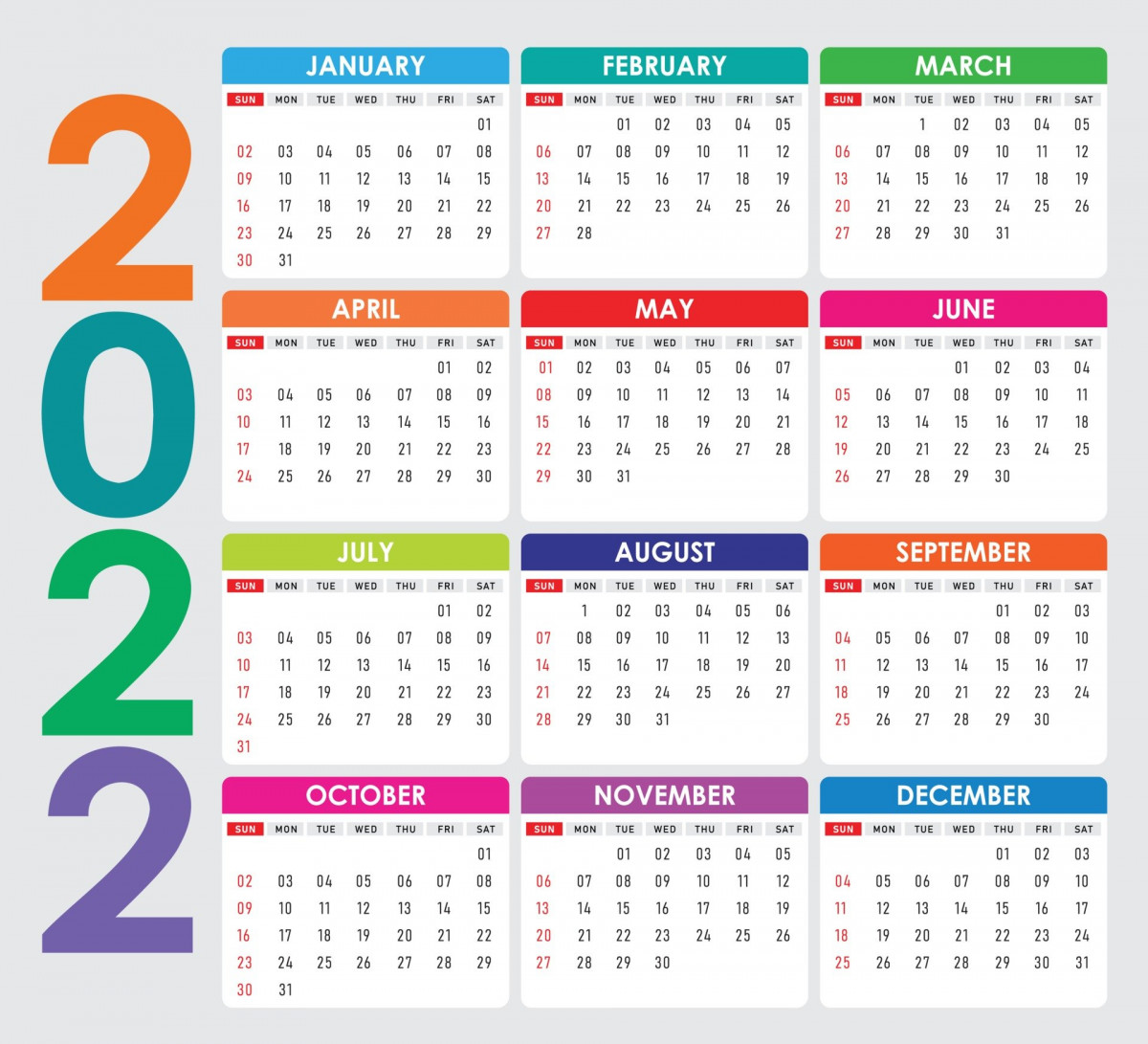 Business goals for 2022, 2022 calendar
