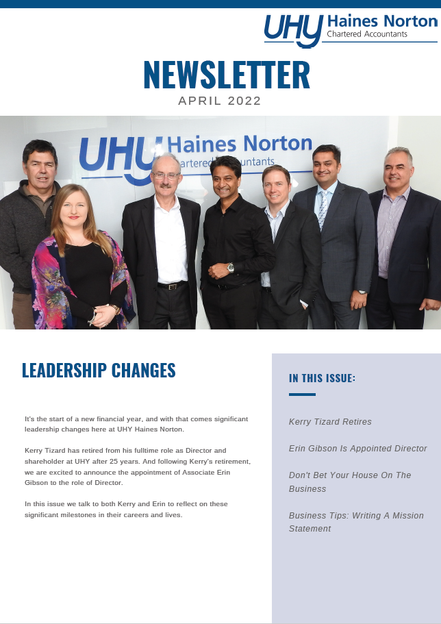 UHY Haines Norton Newsletter April 2022